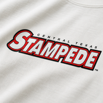 Detail view of the Flagship Tee in white on white background