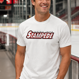 Man wearing the Flagship Tee in white at an ice rink