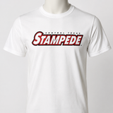 On-mannequin view of the Flagship Tee in white on white background